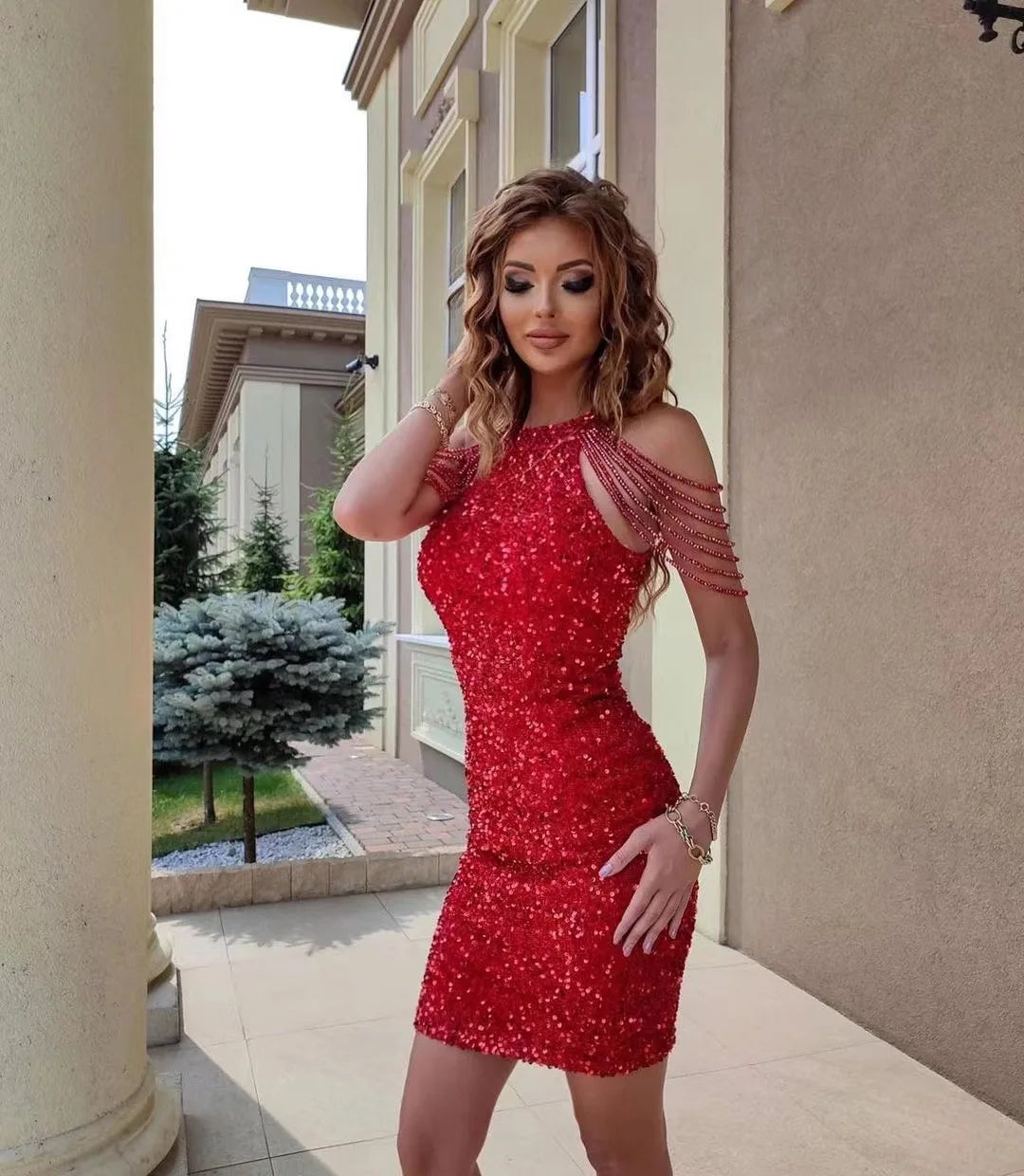 Sparkling Sleeveless Sequin Party Dress