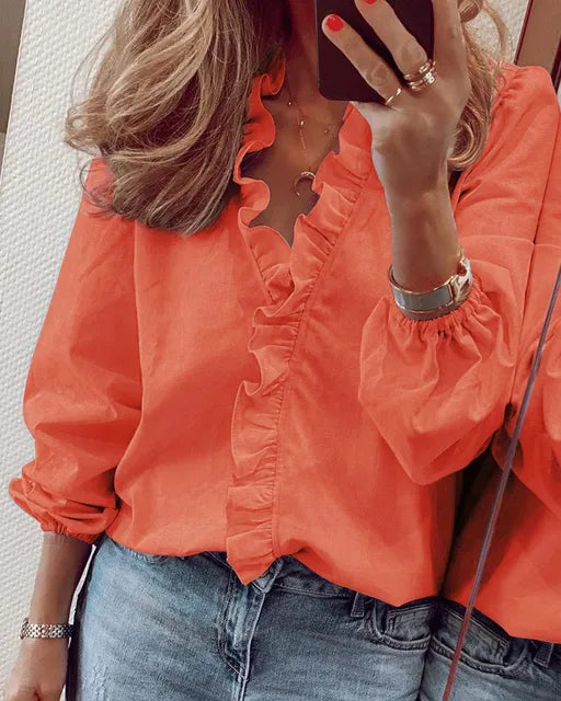 Chic Women's Summer Ruffle Blouse