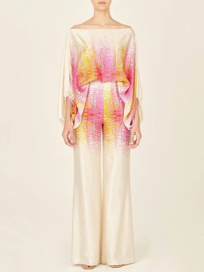 Elegant 3D Effect Wide Leg Pantsuit