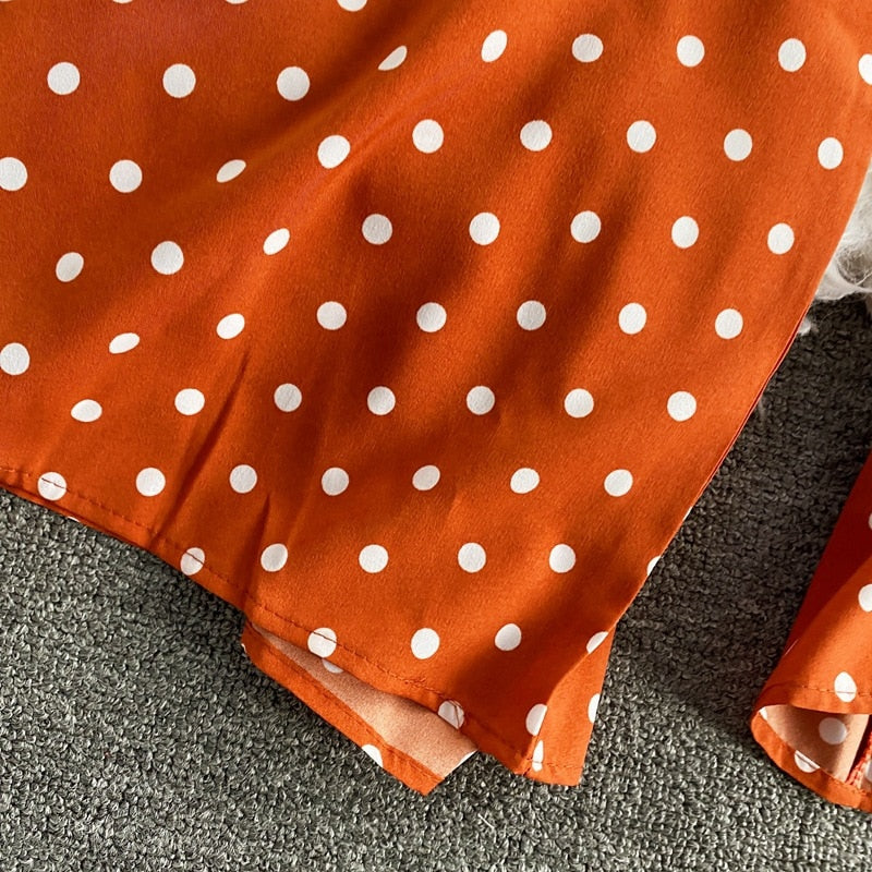 Vibrant Polka Dot Short-Sleeve Jumpsuit