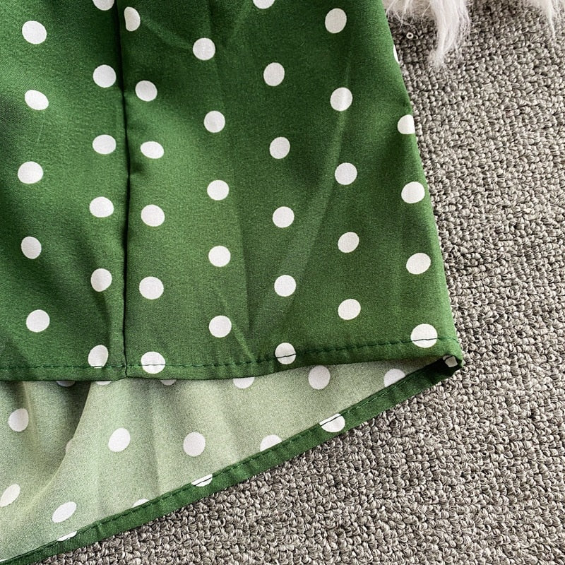 Vibrant Polka Dot Short-Sleeve Jumpsuit