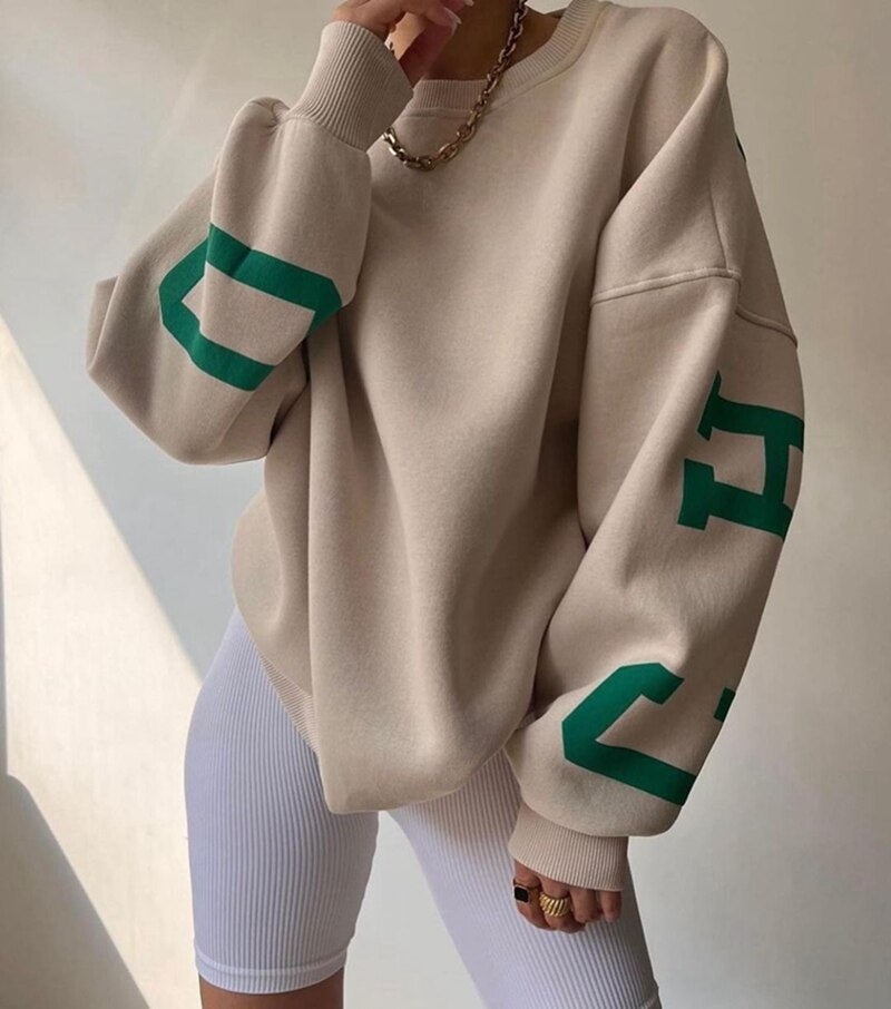 Cozy O Neck Long Sleeve Hoodie