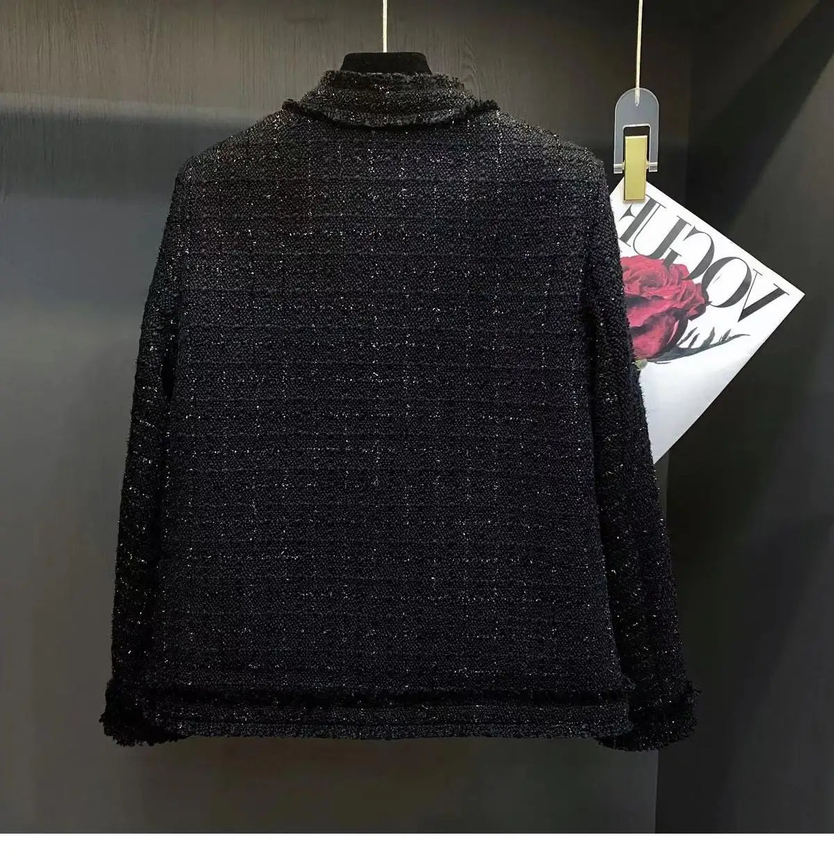 Elegant Black Tweed Blazer for Women