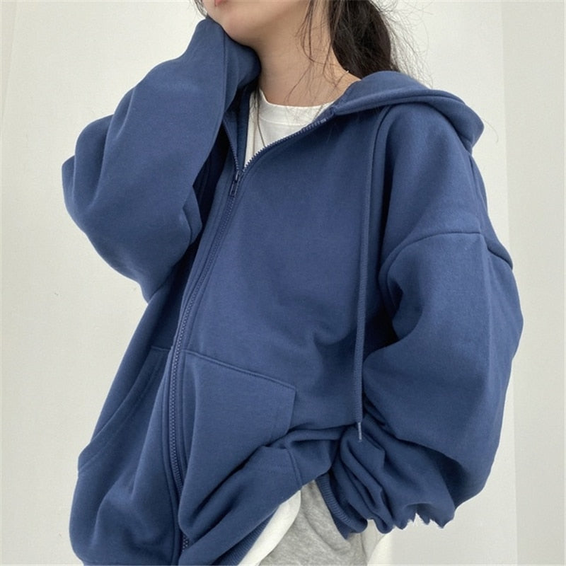 Oversized Hooded Pocket Baseball Jacket