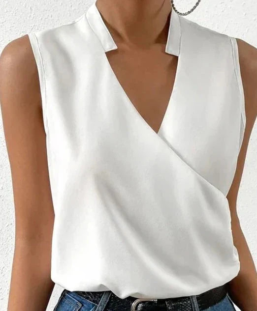 Chic Sleeveless V-Neck Summer Blouse