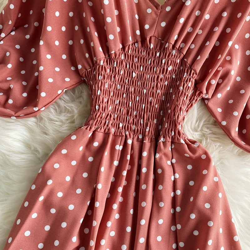 Vibrant Polka Dot Short-Sleeve Jumpsuit