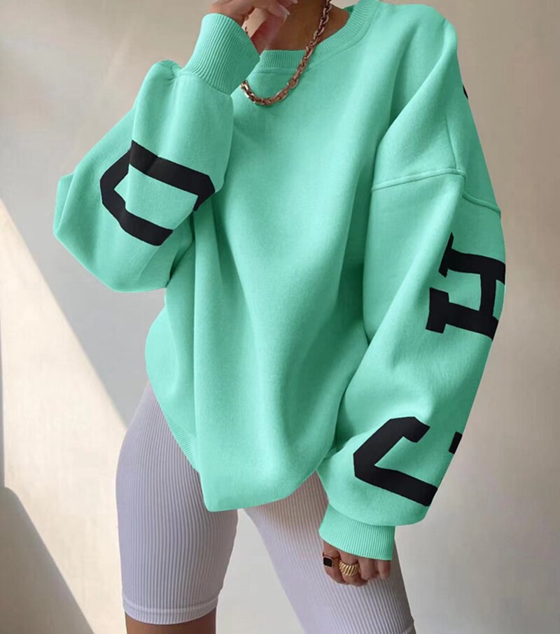 Cozy O Neck Long Sleeve Hoodie