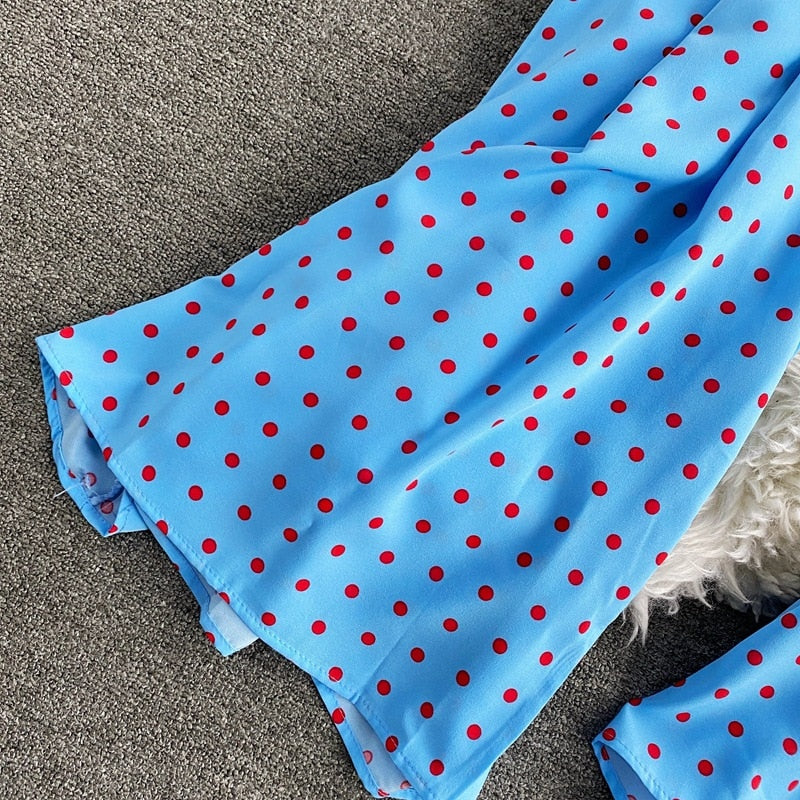 Vibrant Polka Dot Short-Sleeve Jumpsuit