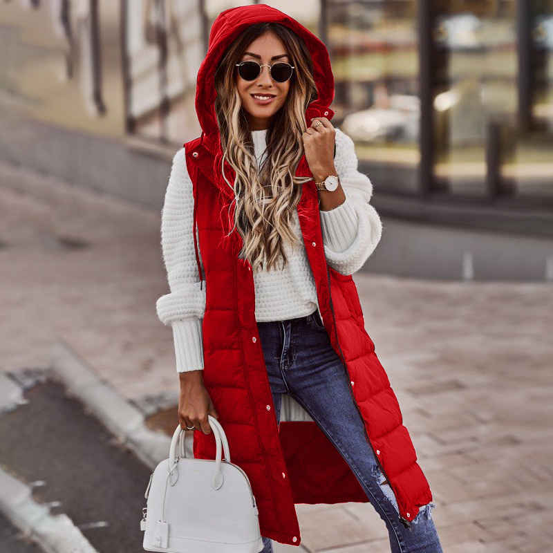Stylish Hooded Long Bodywarmer Vest
