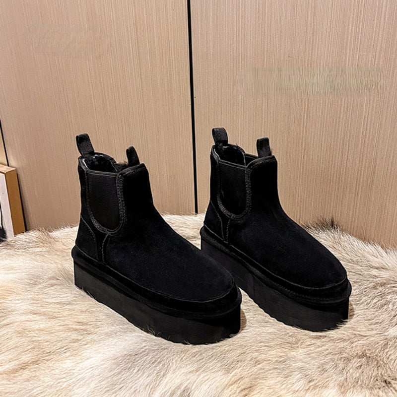 Stylish Women's Ankle Boots with Wool Lining