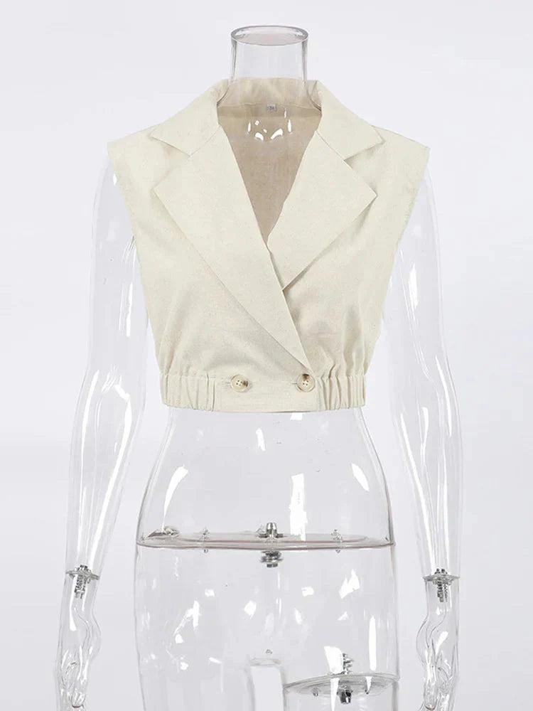 Elegant Sleeveless Blazer Top for Modern Style