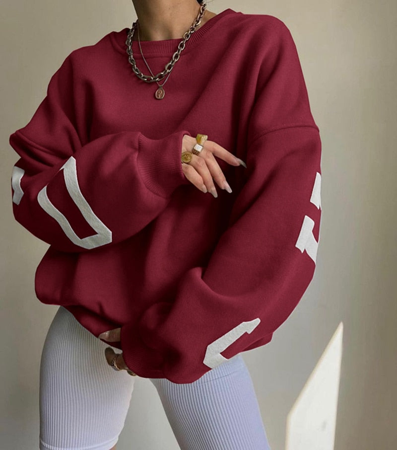 Cozy O Neck Long Sleeve Hoodie