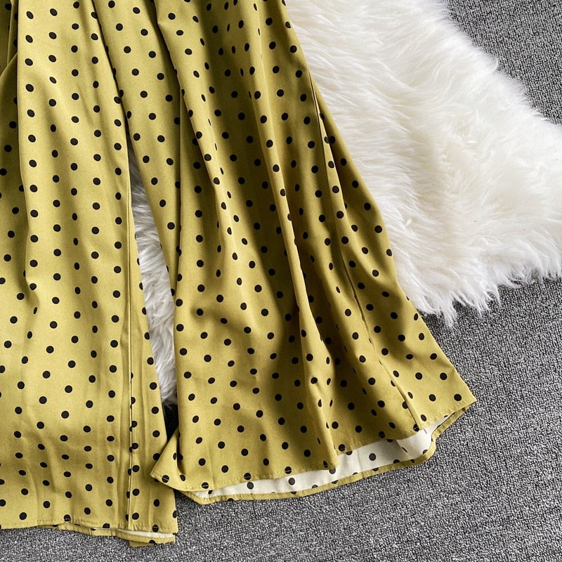 Vibrant Polka Dot Short-Sleeve Jumpsuit