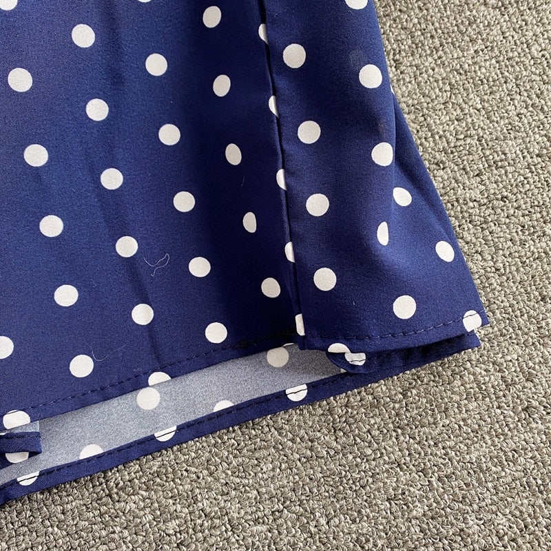 Vibrant Polka Dot Short-Sleeve Jumpsuit