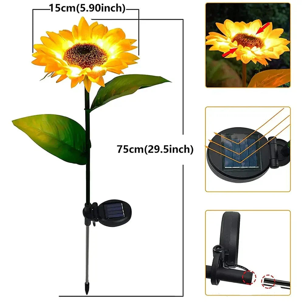 SUNSHINE BLOOM – Realistic Solar-Powered Garden Lamp
