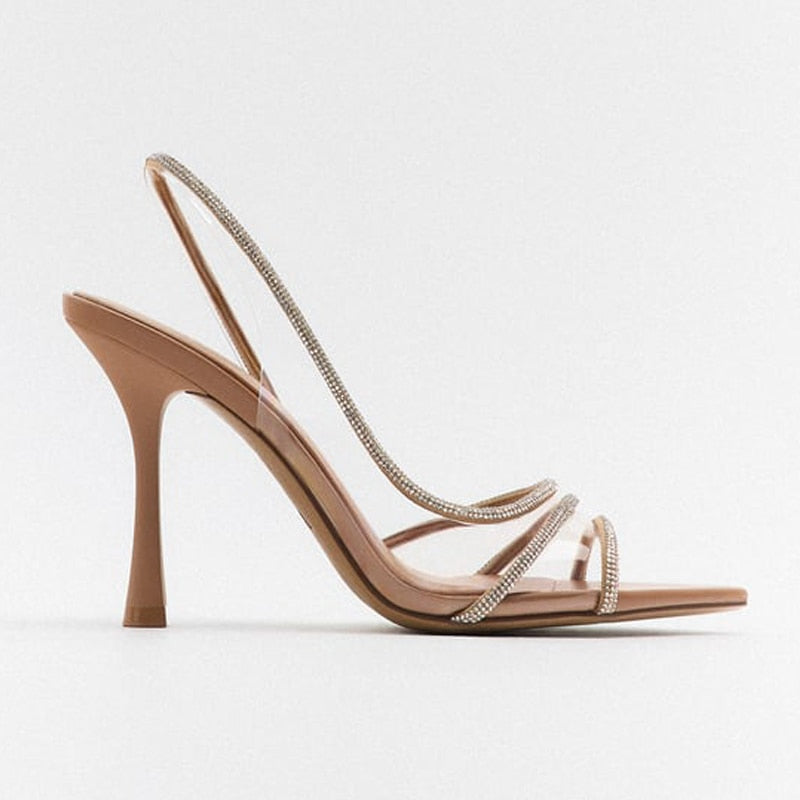 Elegant Stiletto Slingback Peep Toe Sandals