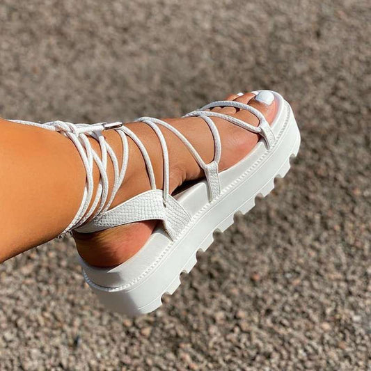 Stylish Platform Lace-Up Shoes for Summer