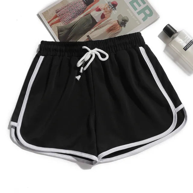 Breathable Striped Women's Elastic Waist Shorts