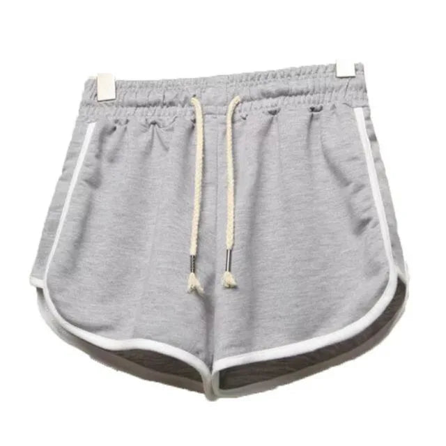 Breathable Striped Women's Elastic Waist Shorts