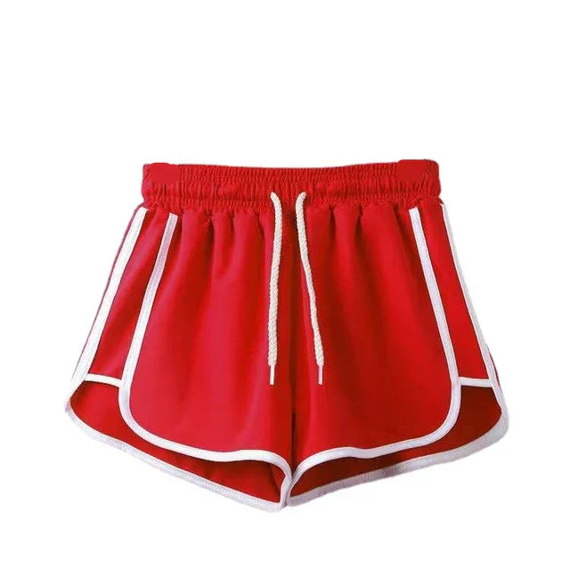 Breathable Striped Women's Elastic Waist Shorts