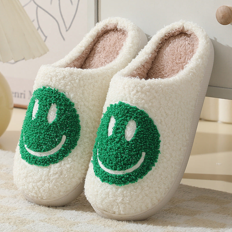 Cozy Smiley Face Plush Fur Slippers