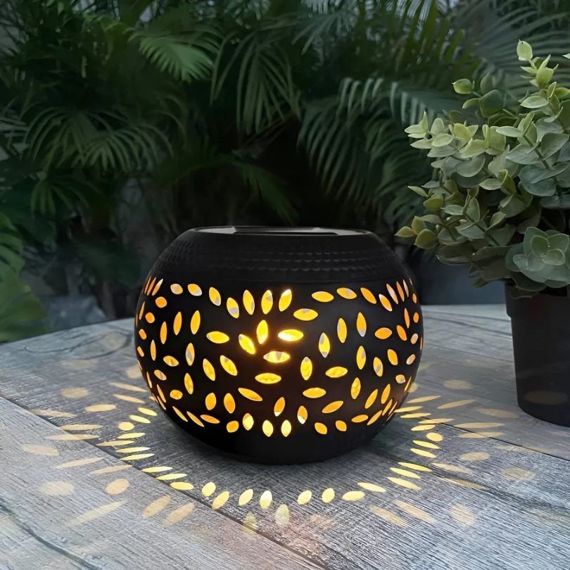 LUMINAIRE – Elegant Solar Garden Lamp with Dotted Design