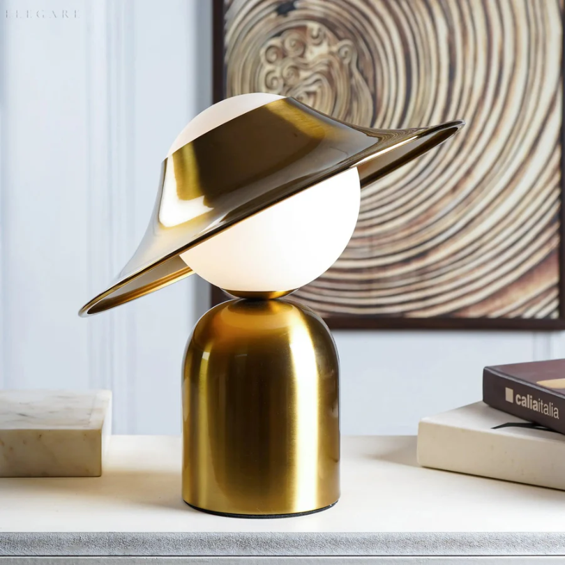 LUXELITE – Elegant Gold Metal Table Lamp