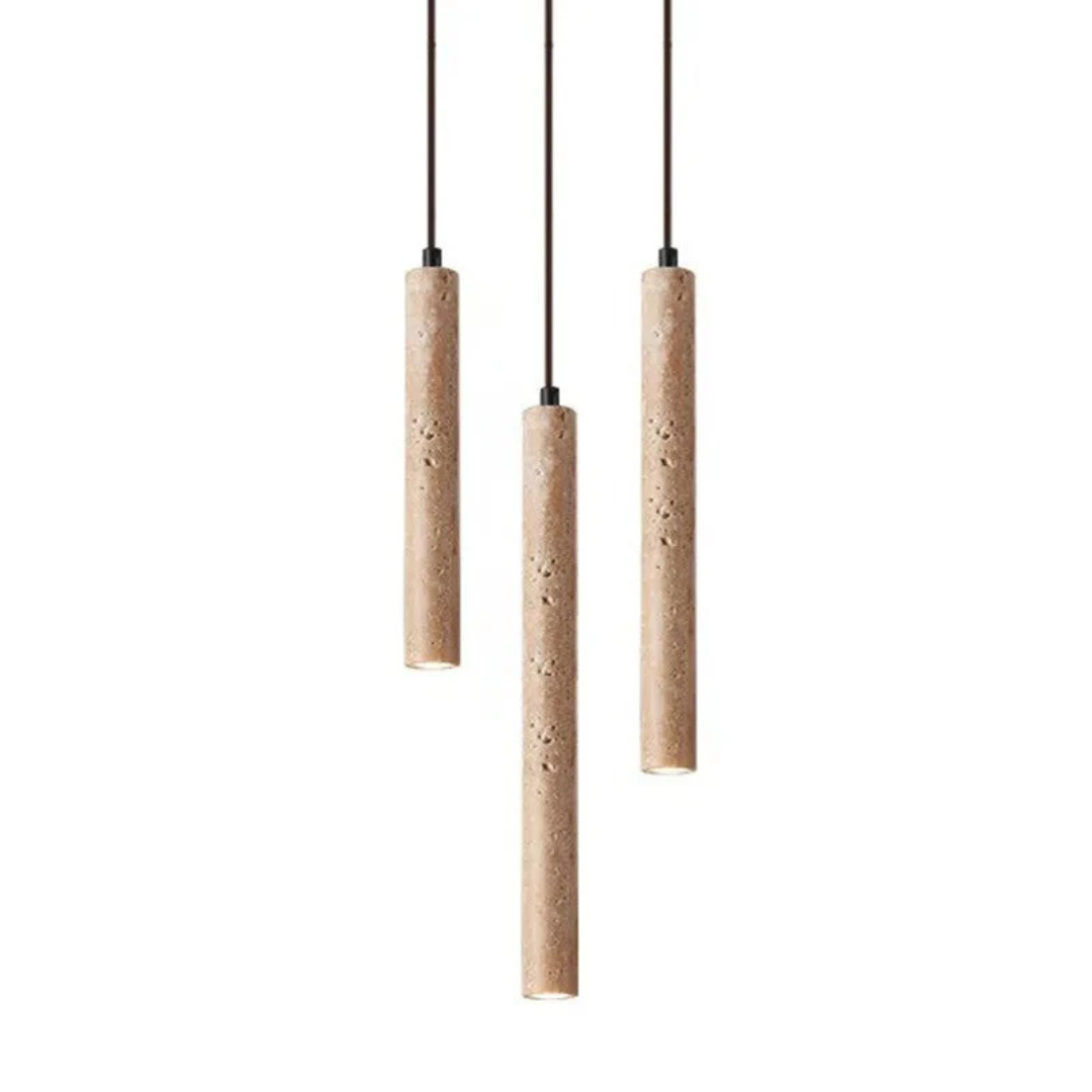 LUMINAIRE – Elegant Travertine LED Chandelier