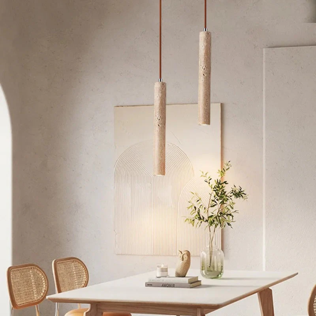 LUMINAIRE – Elegant Travertine LED Chandelier