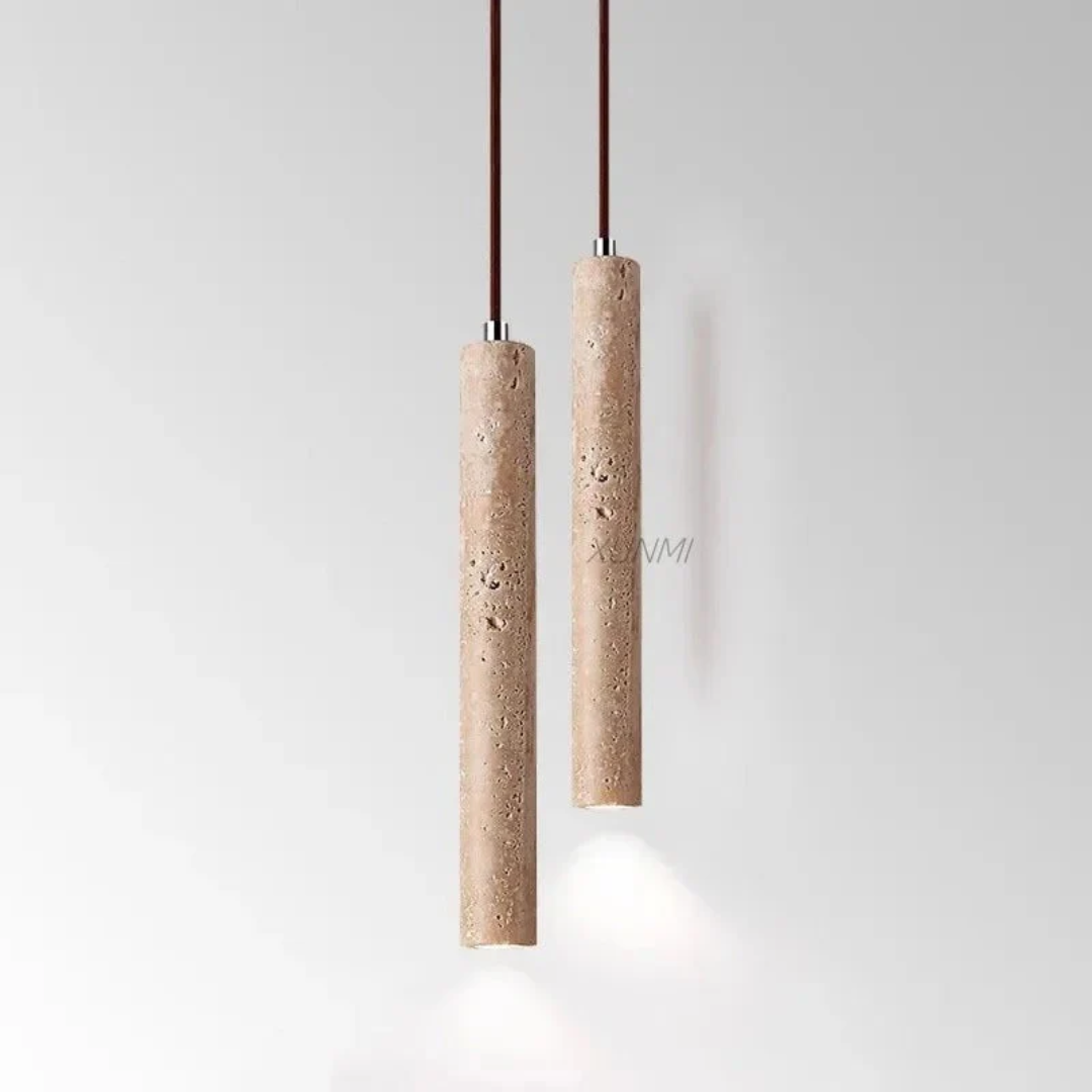 LUMINAIRE – Elegant Travertine LED Chandelier