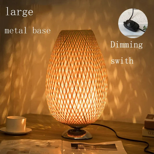 BAMBOO LUMINA – Vintage Table Lamp with Rustic Charm
