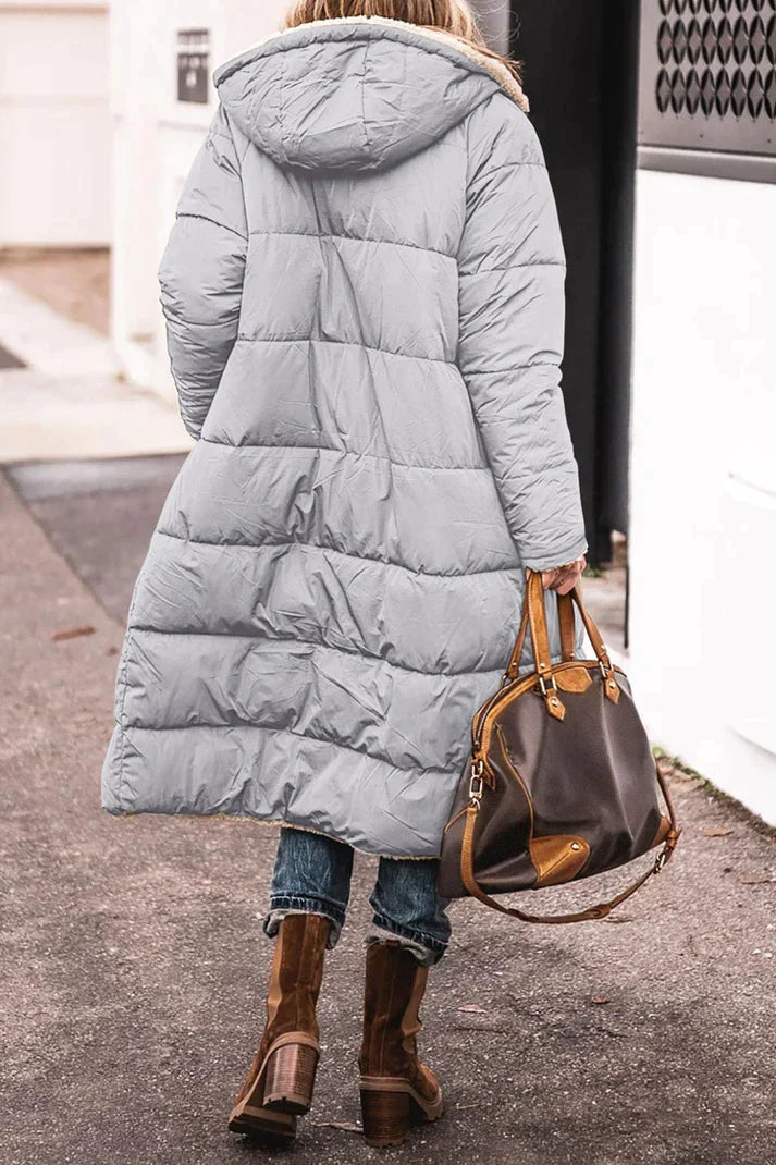 Cozy Reversible Long Winter Coat for Women