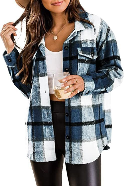 Stylish Women's Checkered Button-Up Shirt