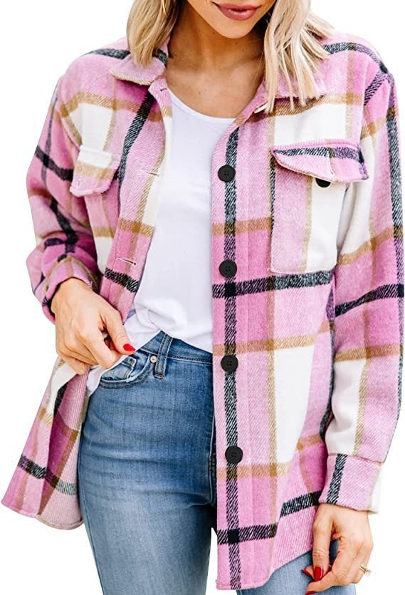 Stylish Women's Checkered Button-Up Shirt