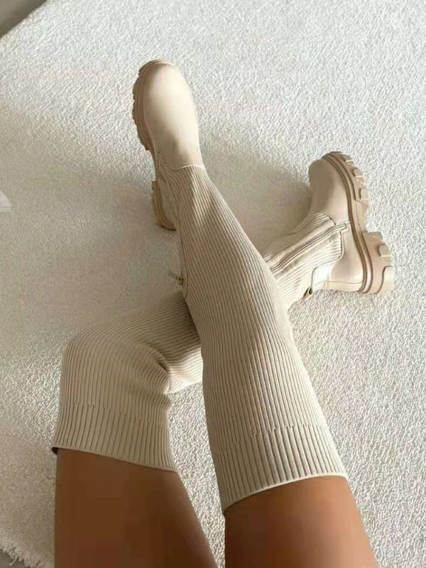 Luxurious Over-the-Knee Leather Boots