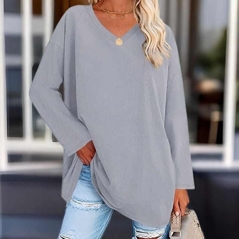 Chic V-Neck Long Sleeve Shirt for Women