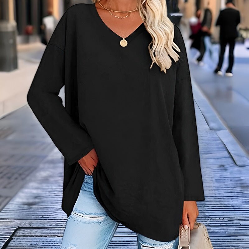 Chic V-Neck Long Sleeve Shirt for Women
