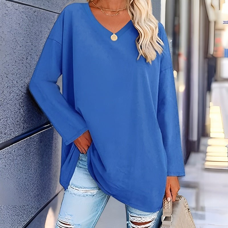 Chic V-Neck Long Sleeve Shirt for Women