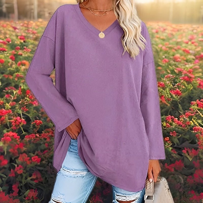 Chic V-Neck Long Sleeve Shirt for Women