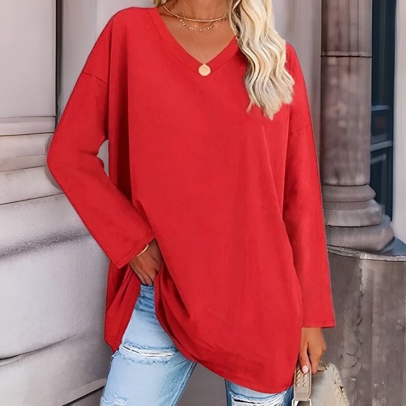 Chic V-Neck Long Sleeve Shirt for Women