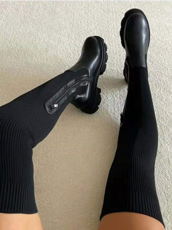 Luxurious Over-the-Knee Leather Boots