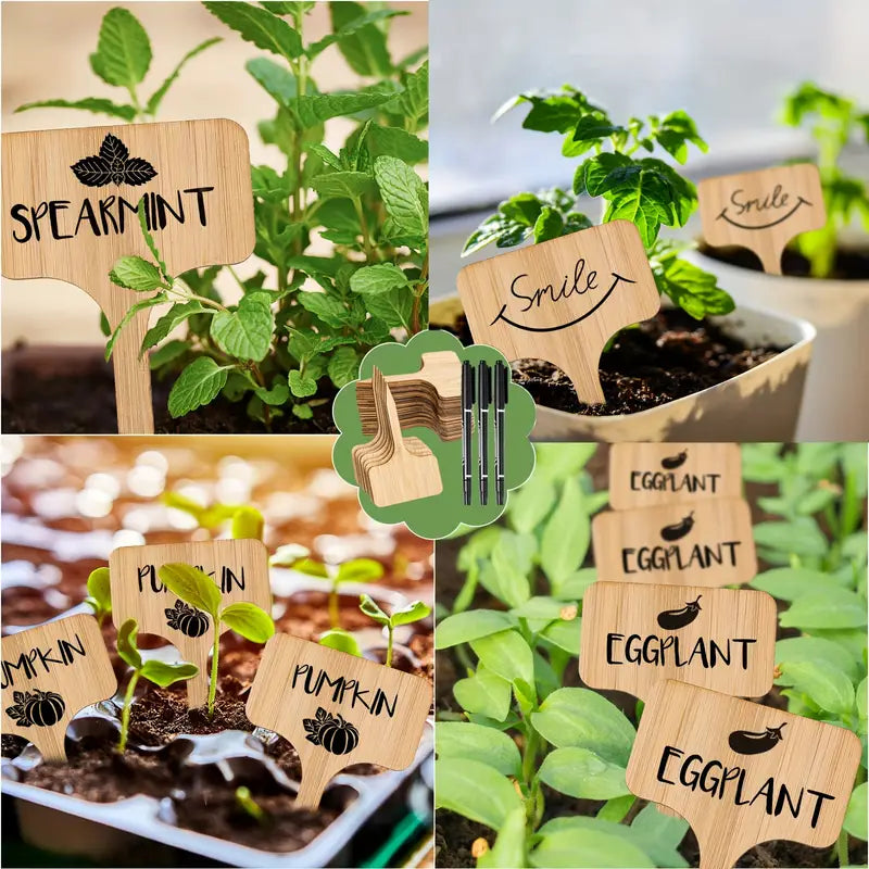 Reusable Wooden Plant Labels for Garden