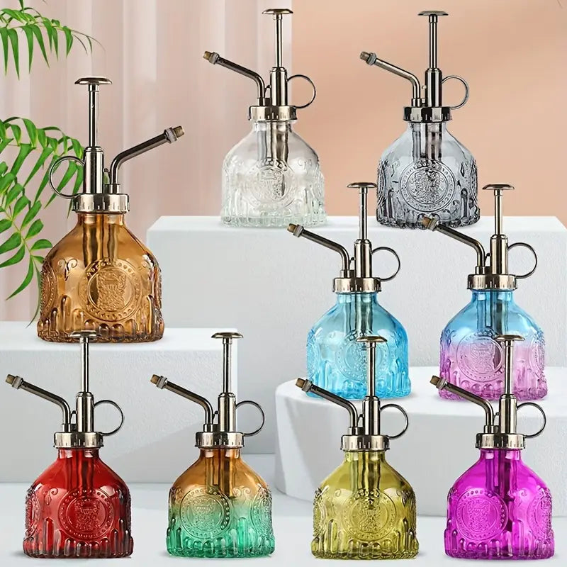 Vintage Glass Plant Sprayer with Metal Nozzle