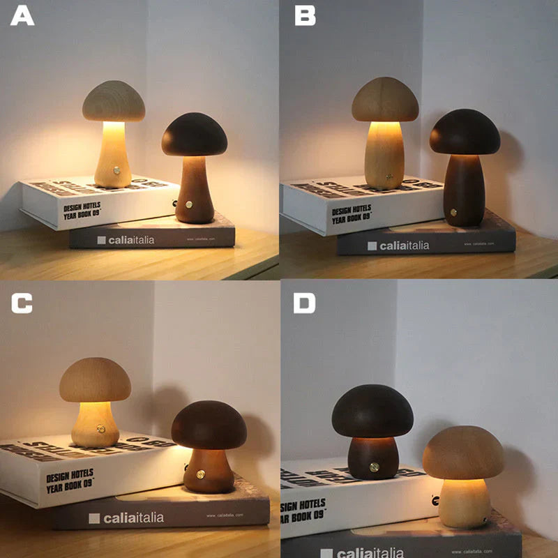 LUMISHROOM – Enchanting Wooden Mushroom Night Light
