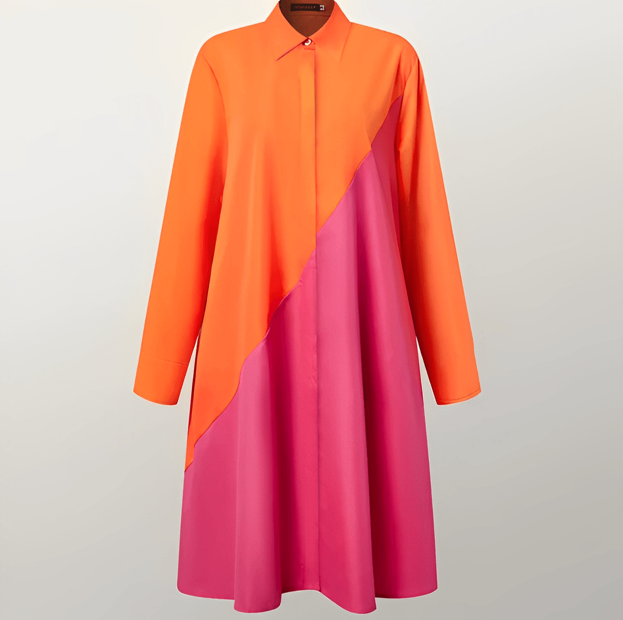 Elegant Shirt Dress with Three-Quarter Sleeves