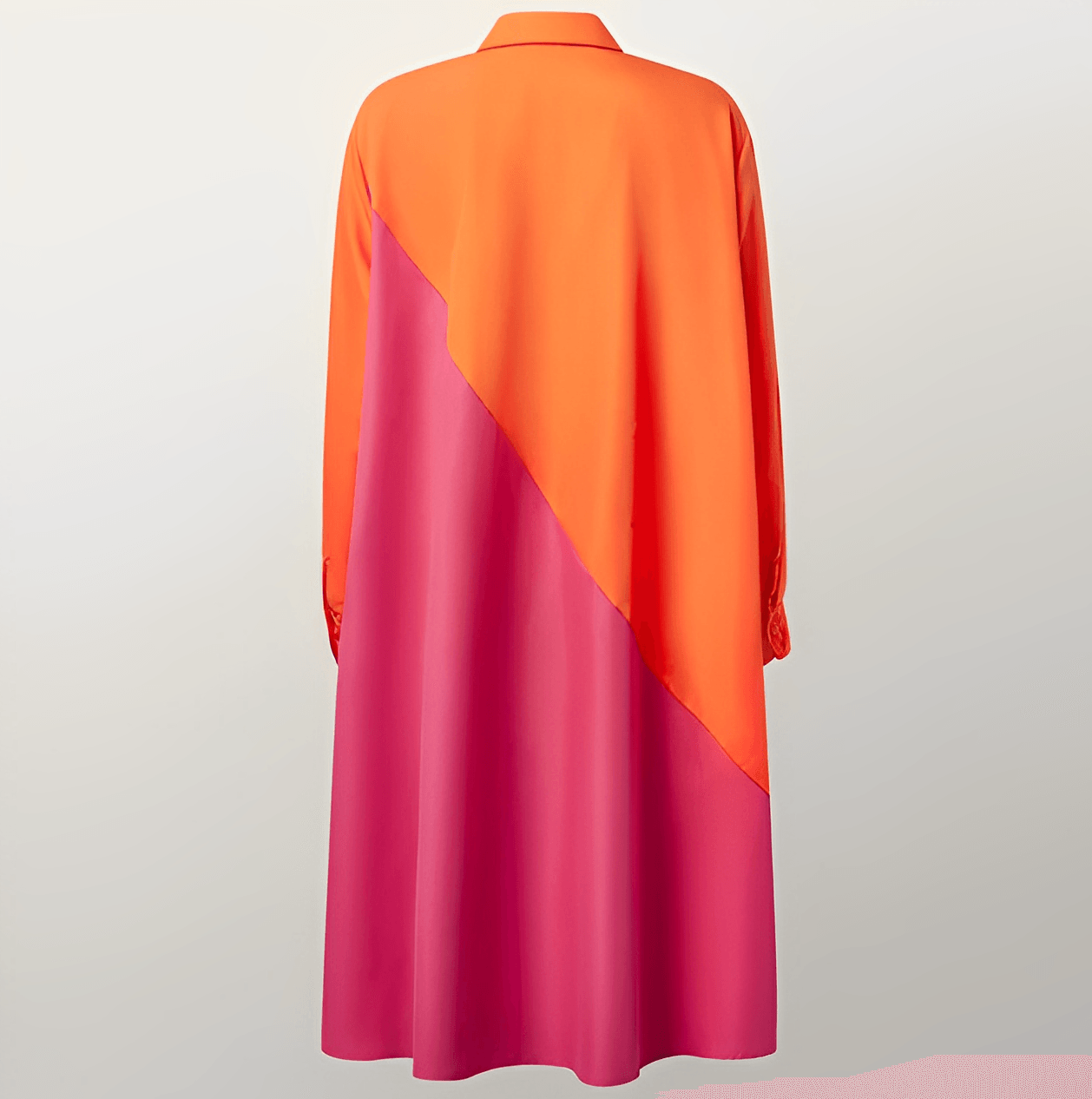 Elegant Shirt Dress with Three-Quarter Sleeves