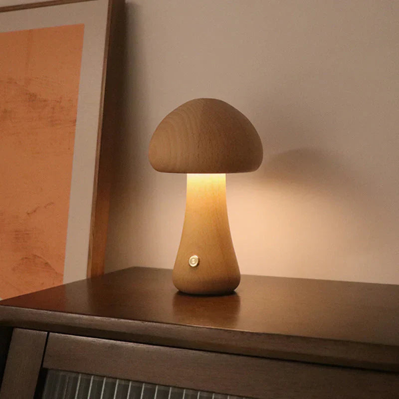 LUMISHROOM – Enchanting Wooden Mushroom Night Light