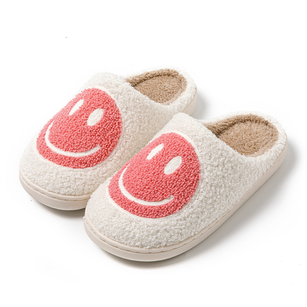Cozy Smiley Face Plush Fur Slippers