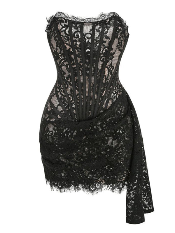 Elegant Lace Corset Mini Dress