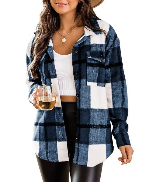 Chic Women's Button-Up Checked Shirt